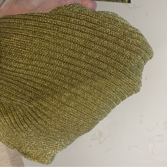 Gold ZARA metallic thread maxi dress size S - Picture 3 of 3